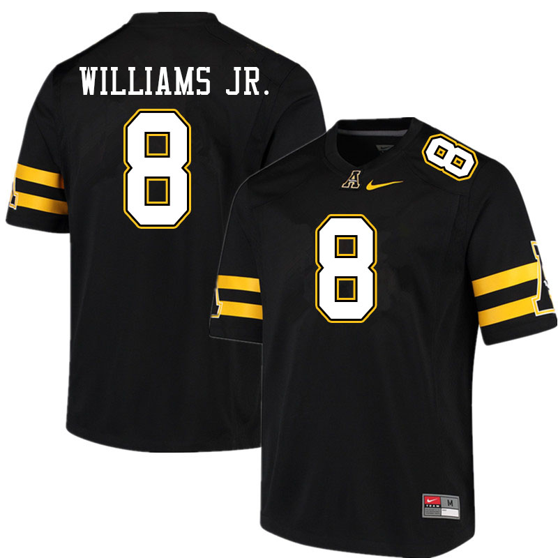 Men #8 Marcus Williams Jr. Appalachian State Mountaineers College Football Jerseys Sale-Black - Click Image to Close